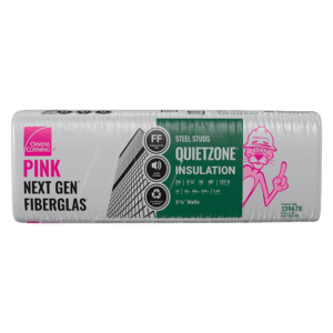 Owens Corning QuietZone 2X4 STEEL STUD PINK NEXT GEN FIBERGLAS Insulation 16-inch x 48-inch x 3.5-inch (128 sq.ft.)