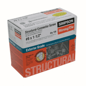 Simpson Strong-Tie Strong-Drive SD CONNECTOR Screw 9 x 1-1/2 inch 1/4-Hex Drive, Mech. Galv.