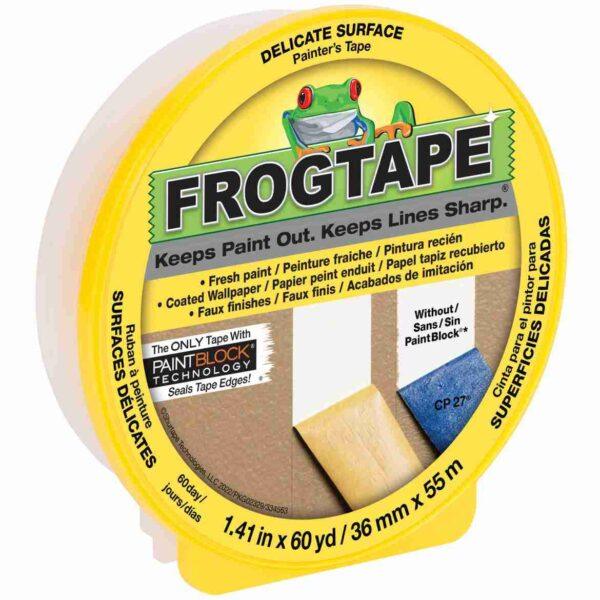 Yellow Frog Tape FrogTape Delicate Surface Painter's Tape with PaintBlock, .94 inch x 60 yds., Yellow - Image 1