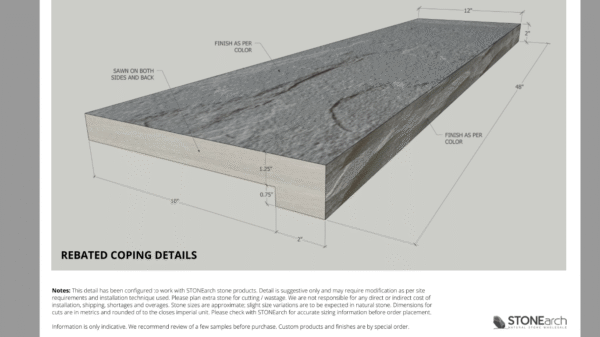 STONEarch Natural Stone Rebated Coping - Rock Face - Image 4