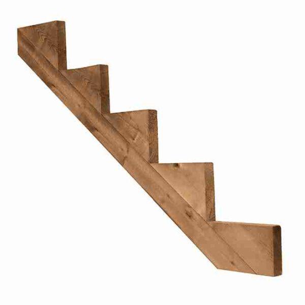 5 Step PT Stringer Treated Wood 5-Step Stair Stringer - 2" x 12" - Brown - Image 1