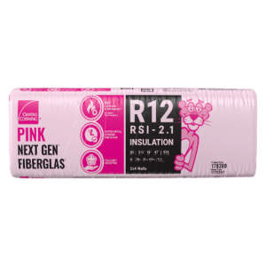 Owens Corning R-12 2x4 Wood Stud PINK NEXT GEN FIBERGLAS Insulation 15-inch x 47-inch x 3.5-inch (97.9 sq.ft.)