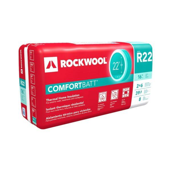 Rockwool Comfortbatt R22 Rockwool ComfortBatt 8-Pack Up to 39.8-sq. ft. R22 Insulation - Image 1