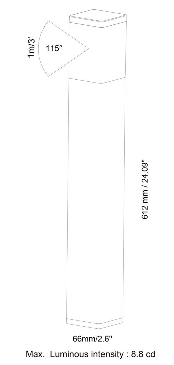 BOLD Cube High 24" Low Voltage LED Path Light – Black Anodized Aluminum with 360° Glow - Image 3