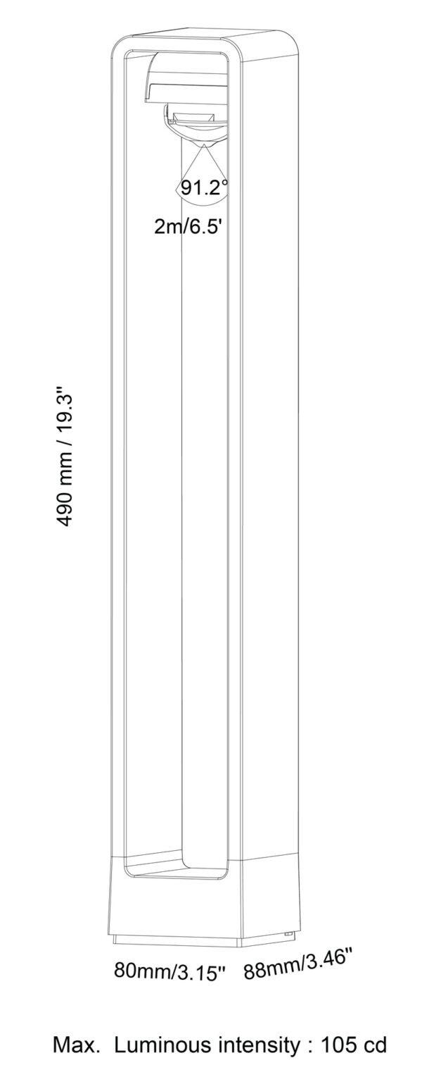 BOLD Dax High 19" Low Voltage LED Path Light – Black Anodized Aluminum with Adjustable Beam - Image 7